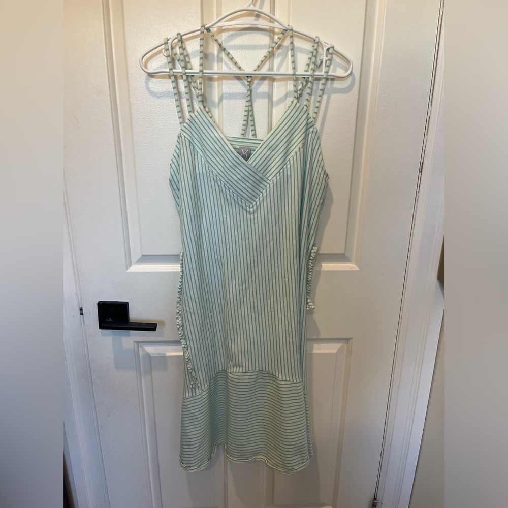 NWT Striped Aqua Sleeveless Dress